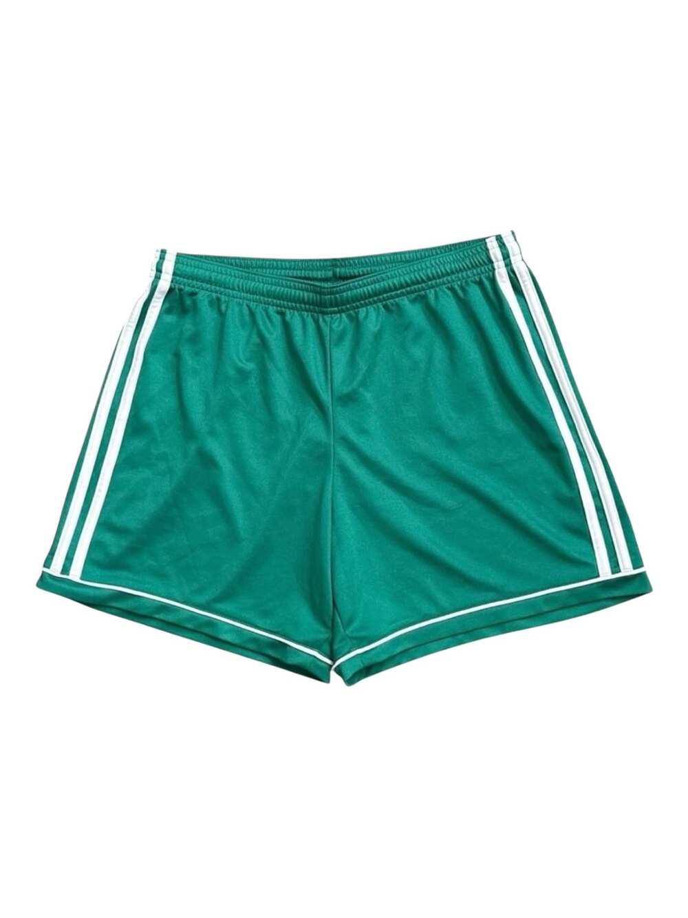 Adidas Shorts Womens Small Green Climalite Soccer Running Athletic 3 Stripe